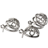 BDStyle Petal Metal Male Chastity Cage With Medium Bent Ring Male Chastity